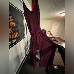 Lulus burgundy jumpsuit